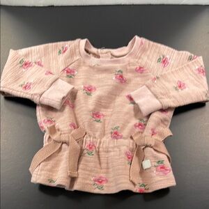 7 For All Mankind Girls Pink Floral Kids Blouse Sweater Size 3T